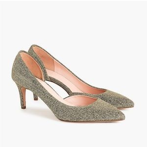 J.Crew gold lurex collette dorsay pump EUC